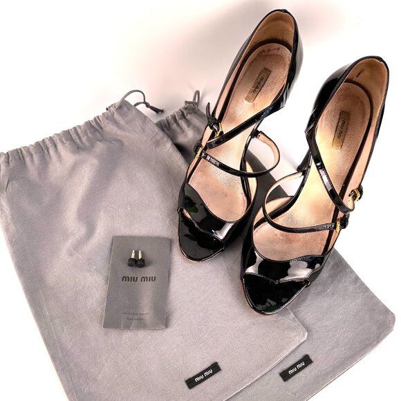 MIU MIU Black Patent Mary Jane - Size 39.5 - Picture 12 of 12